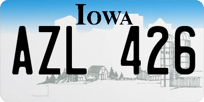 IA license plate AZL426