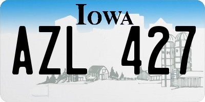 IA license plate AZL427