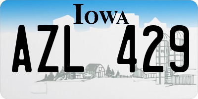 IA license plate AZL429