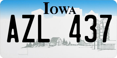 IA license plate AZL437