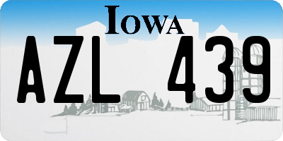 IA license plate AZL439