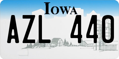 IA license plate AZL440