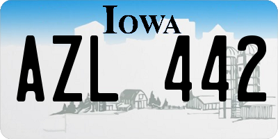 IA license plate AZL442