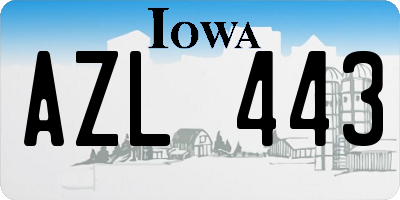 IA license plate AZL443