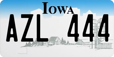 IA license plate AZL444