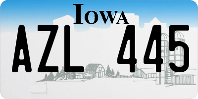 IA license plate AZL445