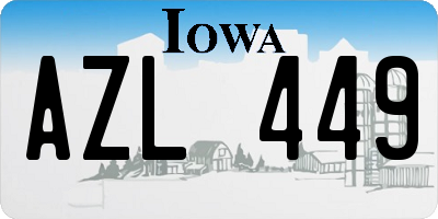 IA license plate AZL449