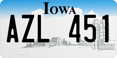 IA license plate AZL451