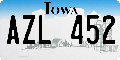 IA license plate AZL452