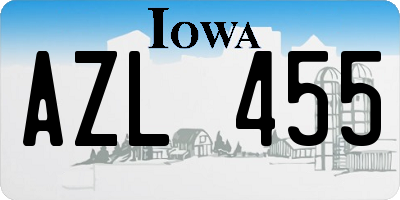 IA license plate AZL455