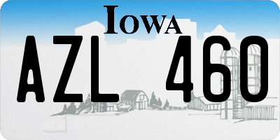 IA license plate AZL460