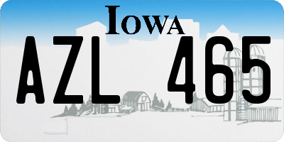 IA license plate AZL465