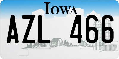 IA license plate AZL466