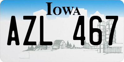 IA license plate AZL467