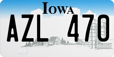 IA license plate AZL470