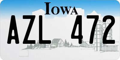 IA license plate AZL472