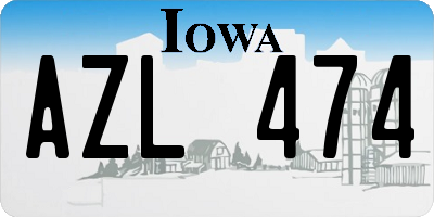 IA license plate AZL474