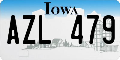 IA license plate AZL479