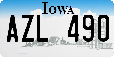 IA license plate AZL490