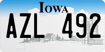IA license plate AZL492