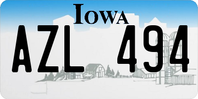 IA license plate AZL494