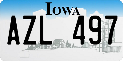 IA license plate AZL497