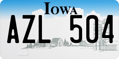 IA license plate AZL504