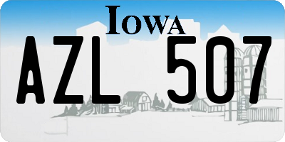 IA license plate AZL507