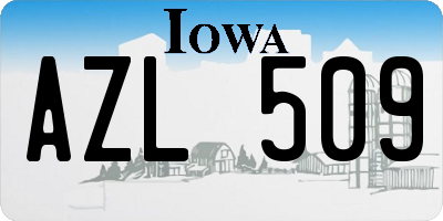 IA license plate AZL509