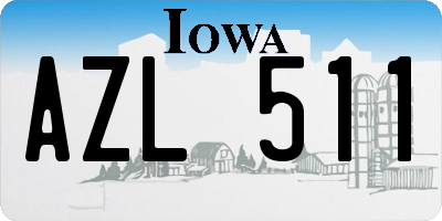 IA license plate AZL511