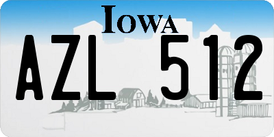 IA license plate AZL512