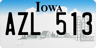 IA license plate AZL513