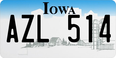 IA license plate AZL514