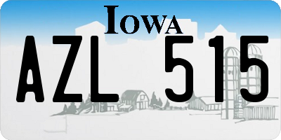 IA license plate AZL515