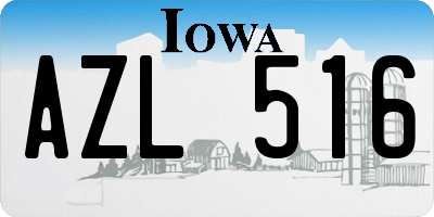 IA license plate AZL516