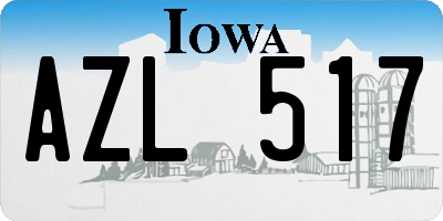 IA license plate AZL517