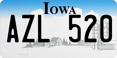 IA license plate AZL520