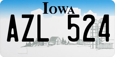 IA license plate AZL524