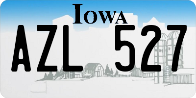IA license plate AZL527