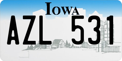 IA license plate AZL531
