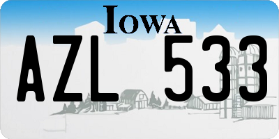 IA license plate AZL533