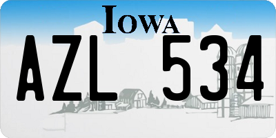 IA license plate AZL534