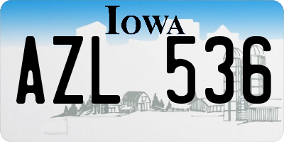 IA license plate AZL536