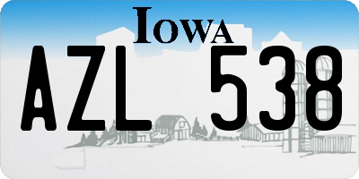 IA license plate AZL538