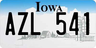 IA license plate AZL541