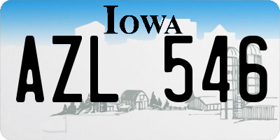 IA license plate AZL546