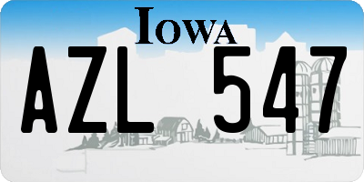 IA license plate AZL547