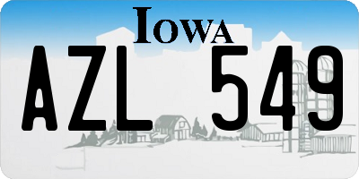 IA license plate AZL549