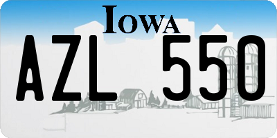 IA license plate AZL550