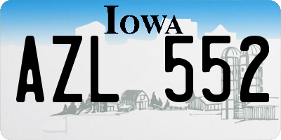 IA license plate AZL552